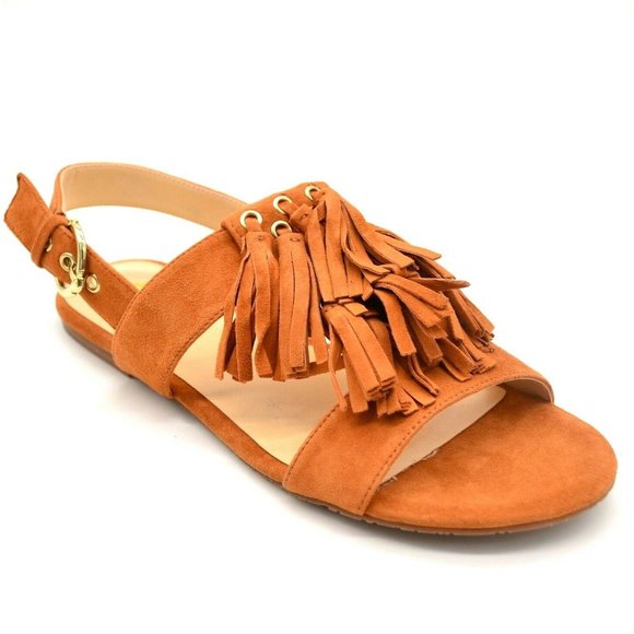 C. Wonder Shoes - C Wonder Womens Jessica Fringed Sandal Brown NEW